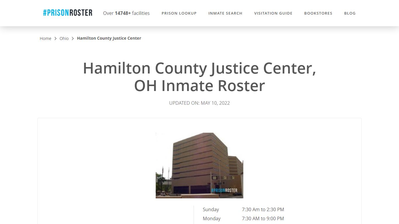 Hamilton County Justice Center, OH Inmate Roster
